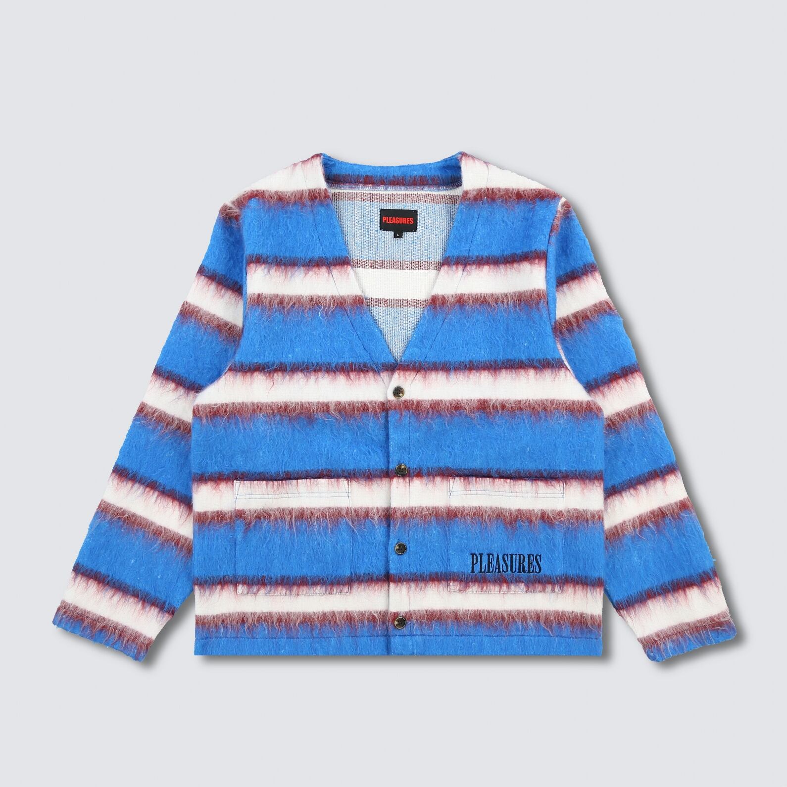 【PLEASURES/プレジャーズ】STACK CARDIGAN カーディガン / BLUE / HOL23-11948 | AnKnOWn LAB  powered by BASE