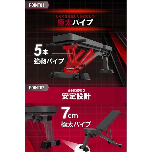 BARWING(バーウィング) 可変式 トレーニングベンチ 4WAY インクライン