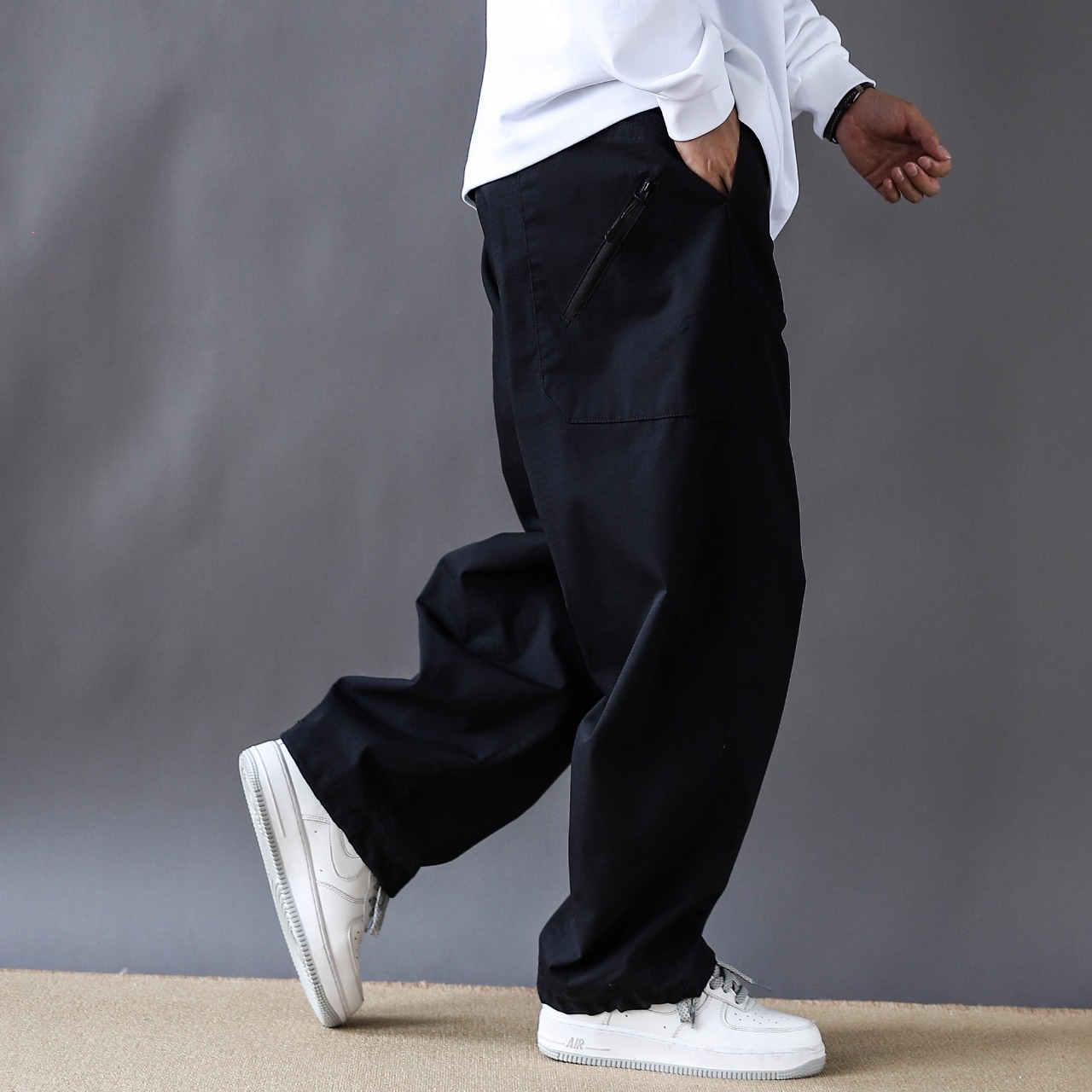 Belted wide tapered pants 1117 - 13