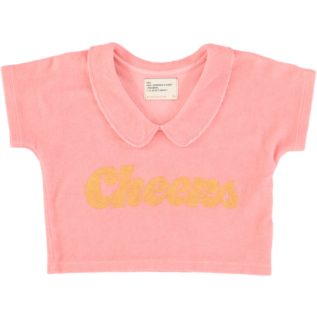 残り1点(4Y)piupiuchick / "cheers" printed T-shirt