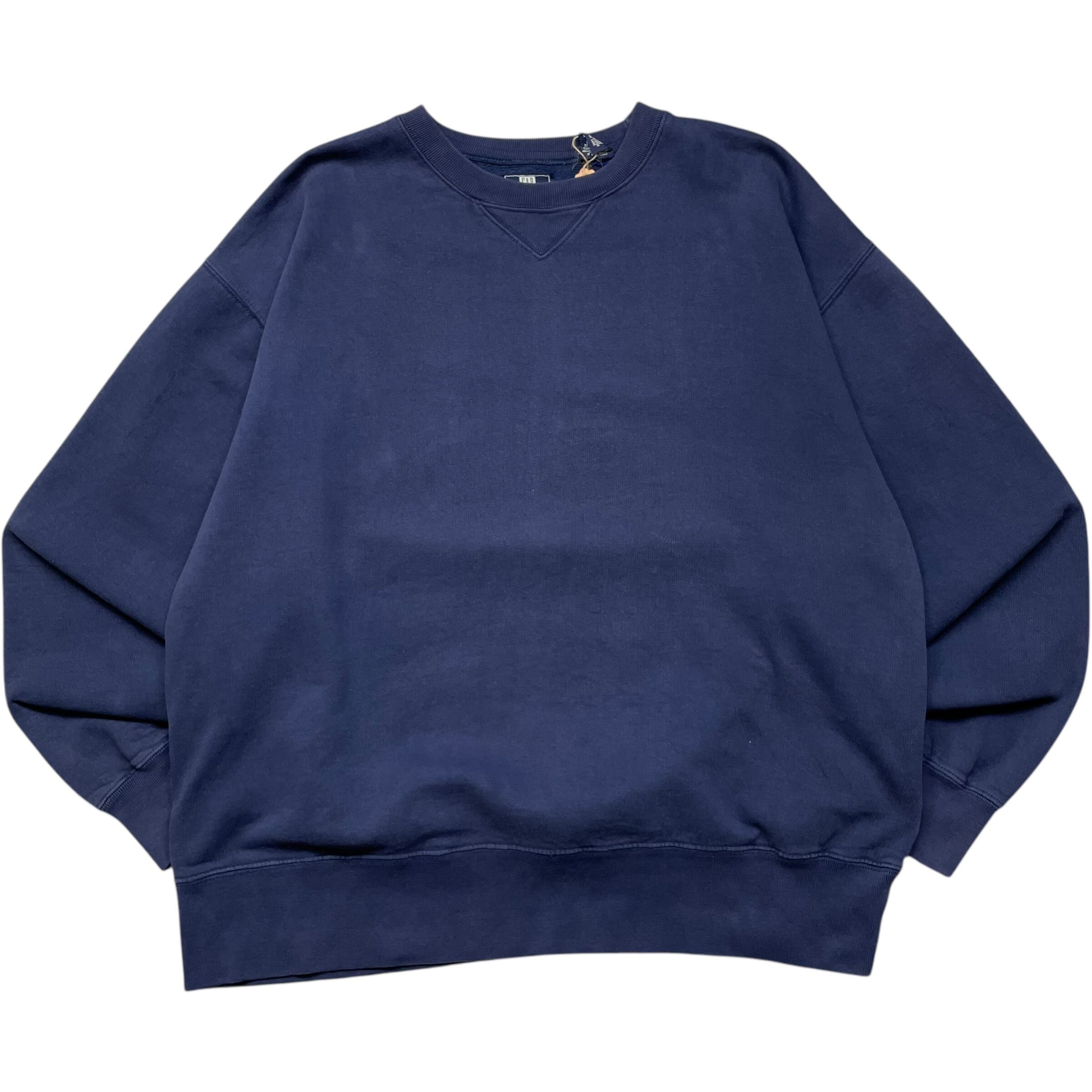 《L》OLD GAP オールドギャップ 無地 スウェット 前V ネイビー 90年代 vintage no.5645