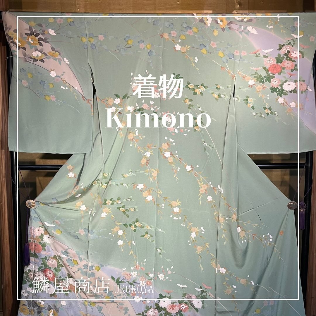 未仕立て訪問着単品 若竹色 正絹着物 仮絵羽 (仕立て代込み 未仕立て訪問着単品 若竹色 正絹着物 仮絵羽 (仕立て代込み