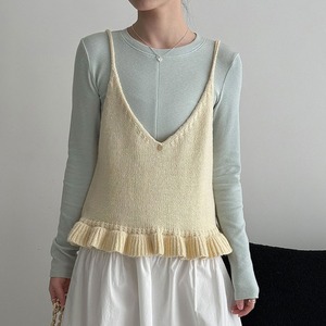 frill-hem knit camisole　J00505