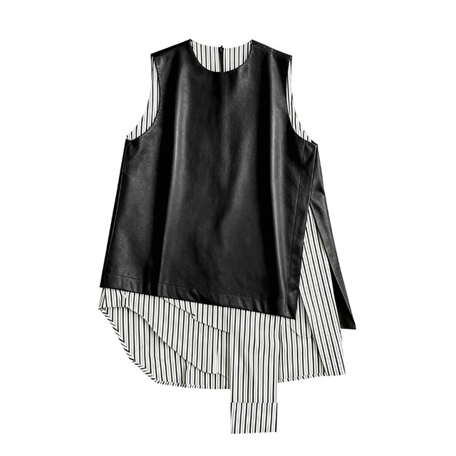 Fake twopiece leather vest【3color】 C1587