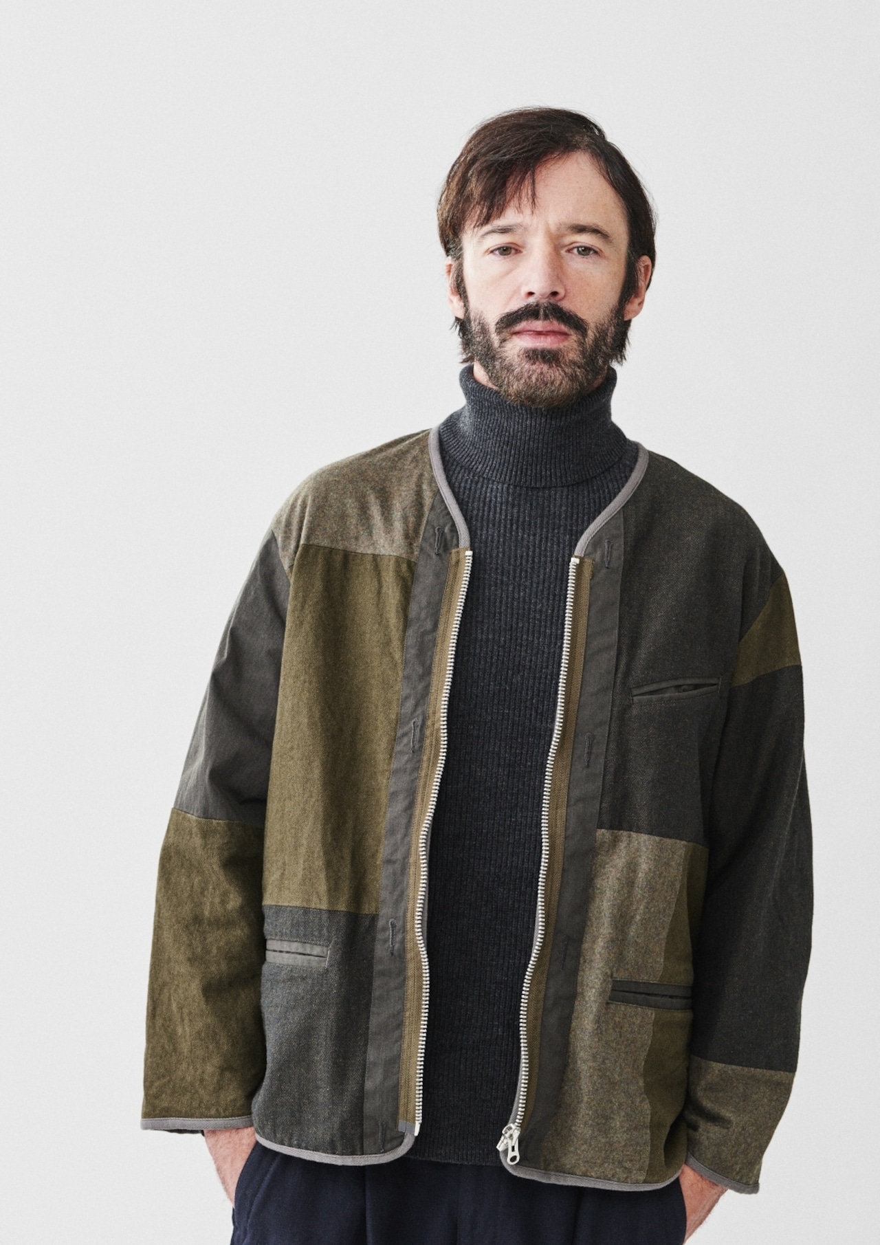 SAGE DE CRET Patchwork Liner Jacket Olive