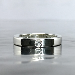 PLAIN BAND RING with DIAMOND / プレーンバンドリング・ダイヤモンド