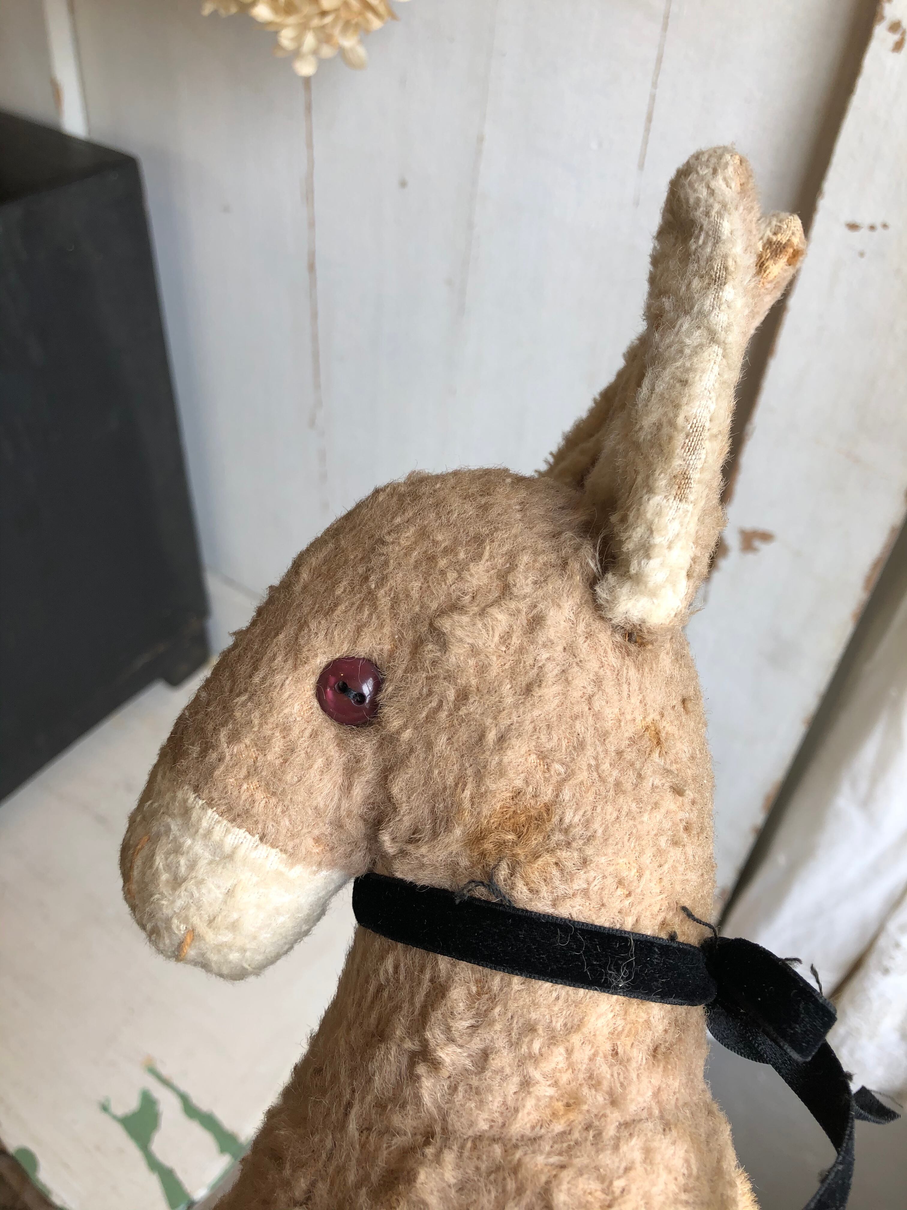 フランス 古いロバのぬいぐるみ 人形 ドール | Brocante de La Cocotte