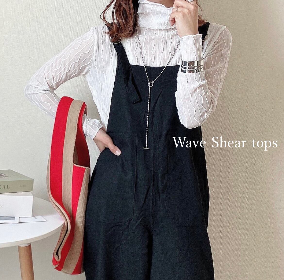 【3color】ウェーブデザインシアートップス