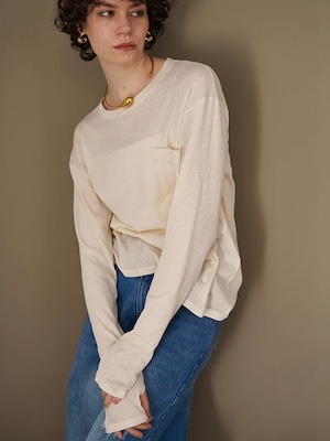 シアーリブポケットトップス|エクリュ|YENN