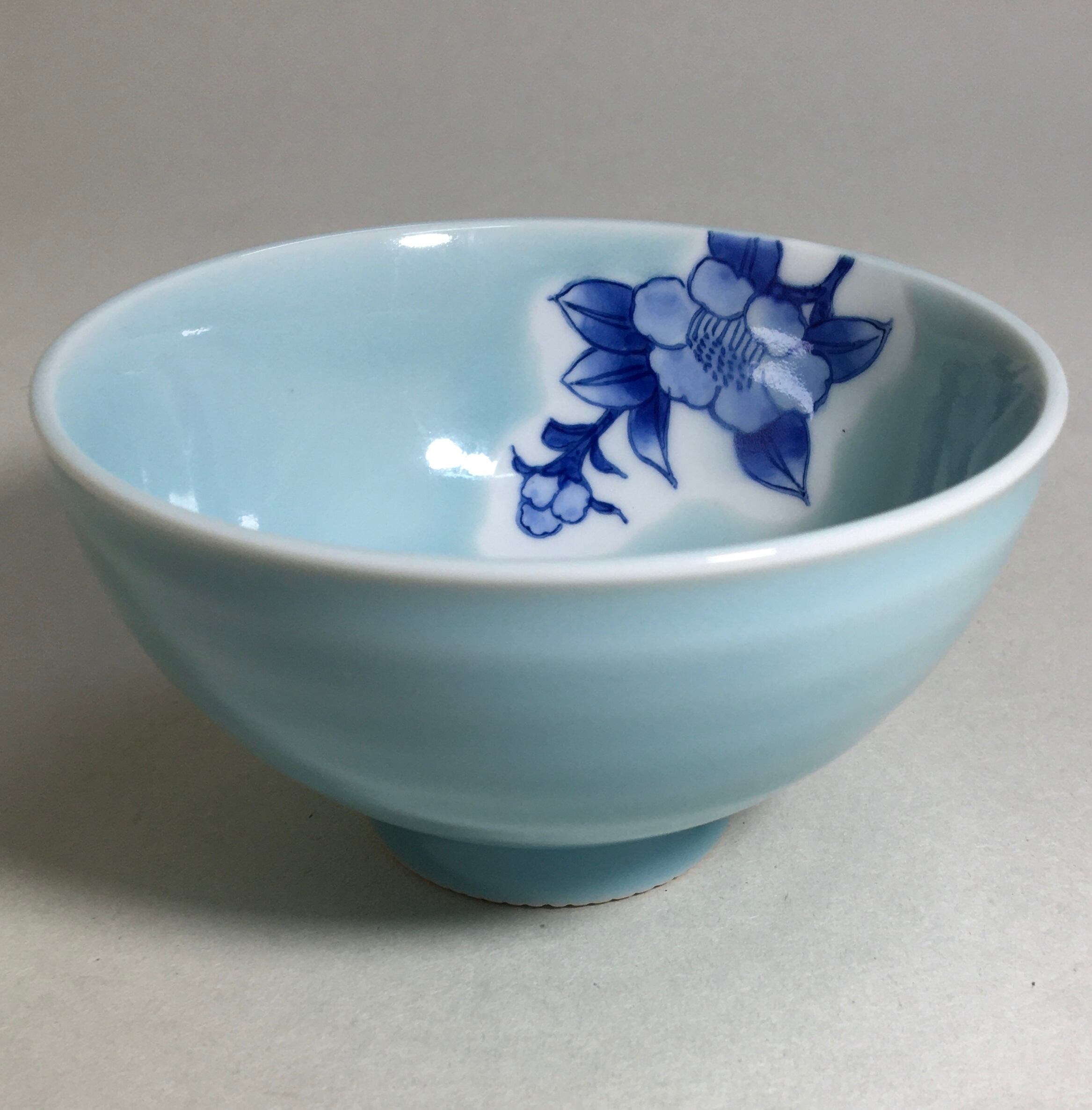 出石焼 花柄 染付 一升 徳利 B31383 出石焼 花柄 染付