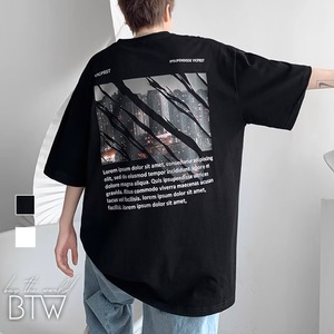 【韓国メンズファッション】バックプリント半袖Tシャツ シンプル カジュアル クール シティ ユニセックス サイズ豊富 BW2623