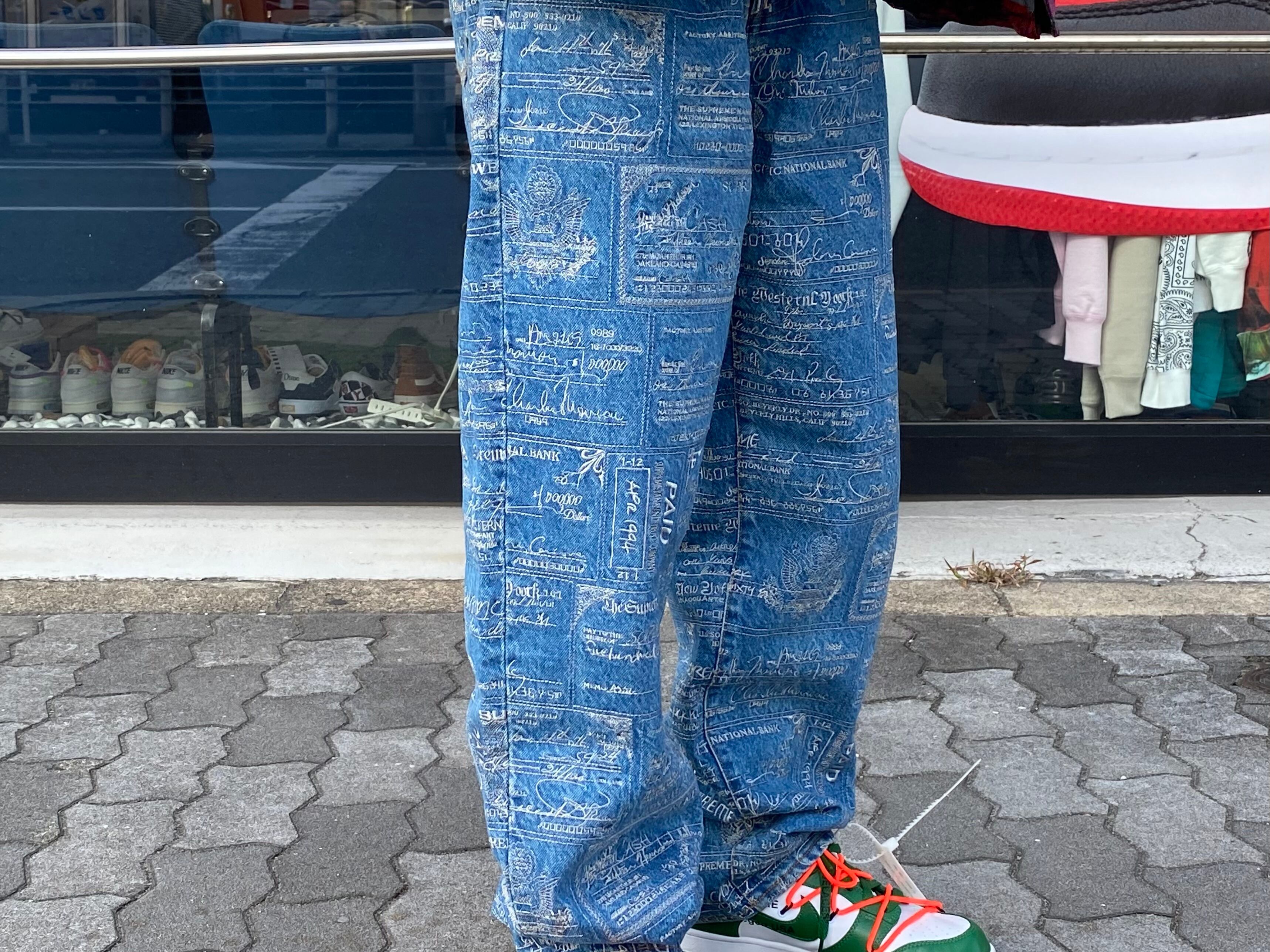 Supreme GONZ MAP DENIM PAINTER PANT WASHED BLUE 34 160KK1341 