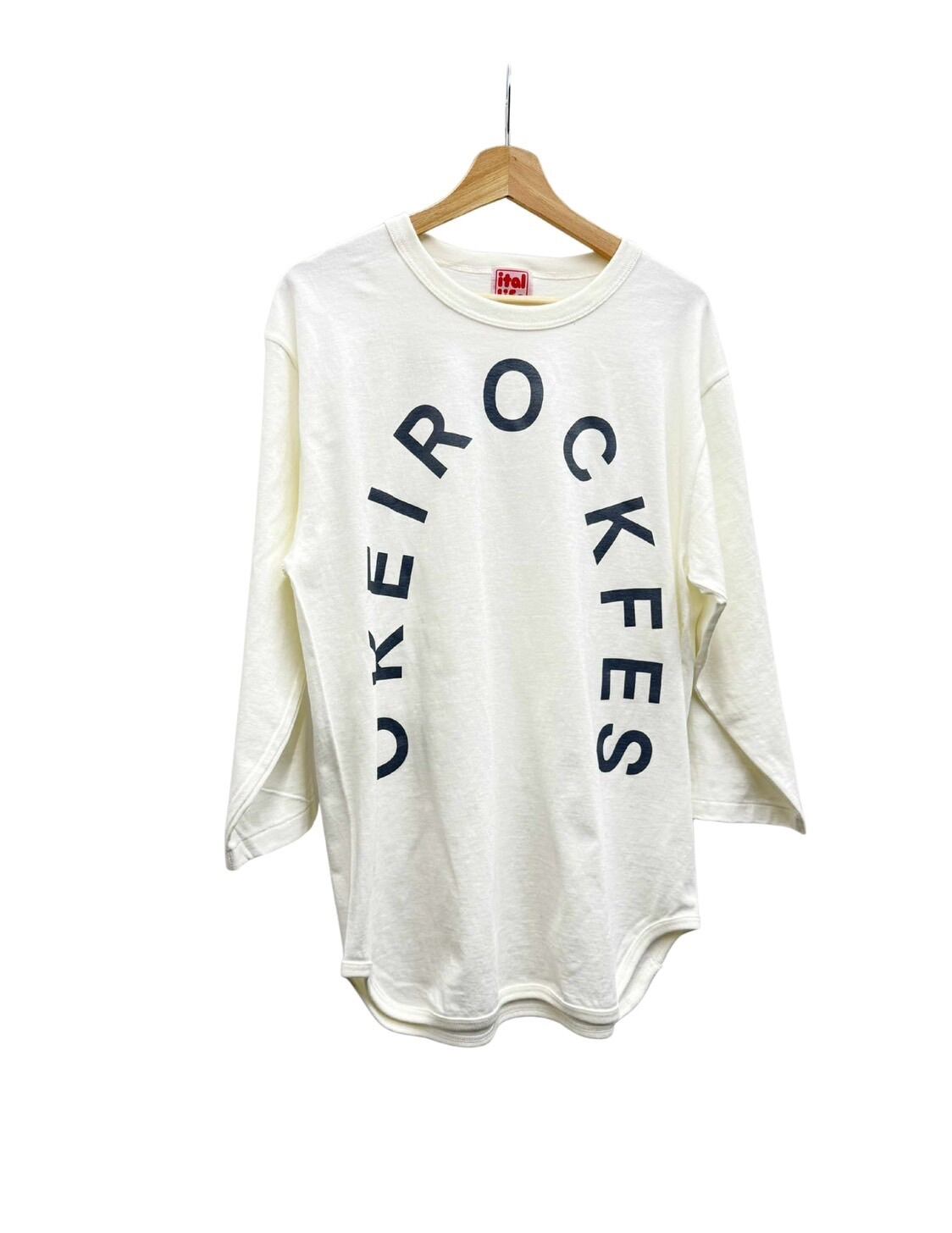 アイタルライフ　コラボシャツ（ホワイト×グレー文字）