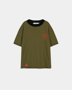 【26SS】ADSB Andersson Bell アンダーソンベル /HEART LOGO STRIPE T-SHIRT / Tシャツ