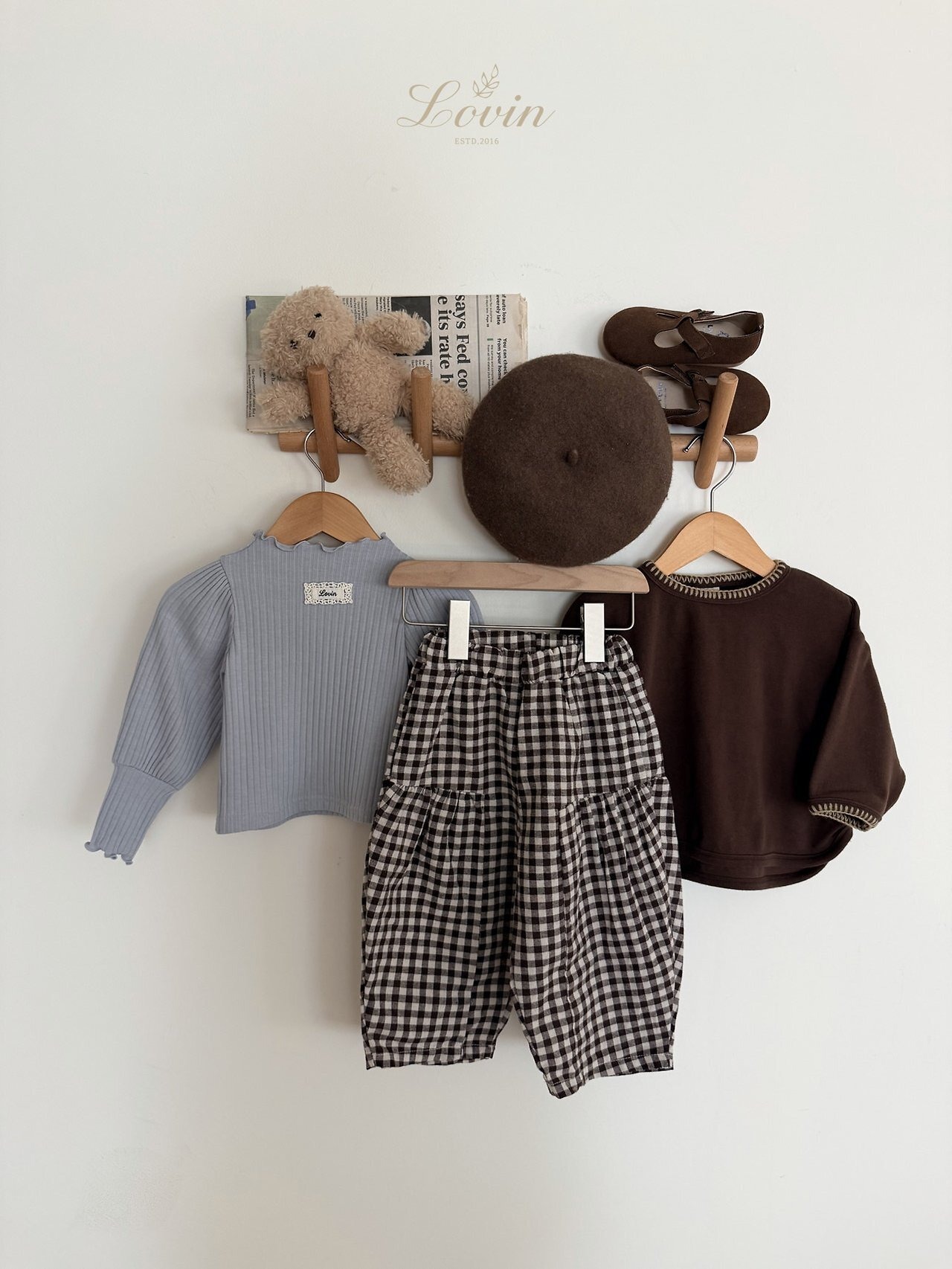 【Lovin’】 ピクニックシャーリングパンツ ブラウン 80〜130cm - 4