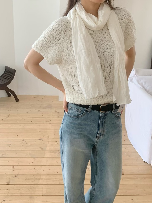 (予約) taffeta / Heart boucle knit 3color