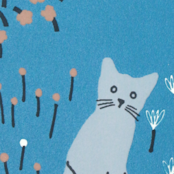 Multi-log note - 【ドット方眼・五段階評価】北欧ネコブルー / A6変形 / ハードカバーノート