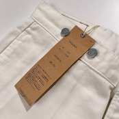 タグ付き MARGARET HOWELL マーガレットハウエル EDWIN エドウィン ホワイト デニムパンツ バックベルト サイズ W28/サスペンダーボタン