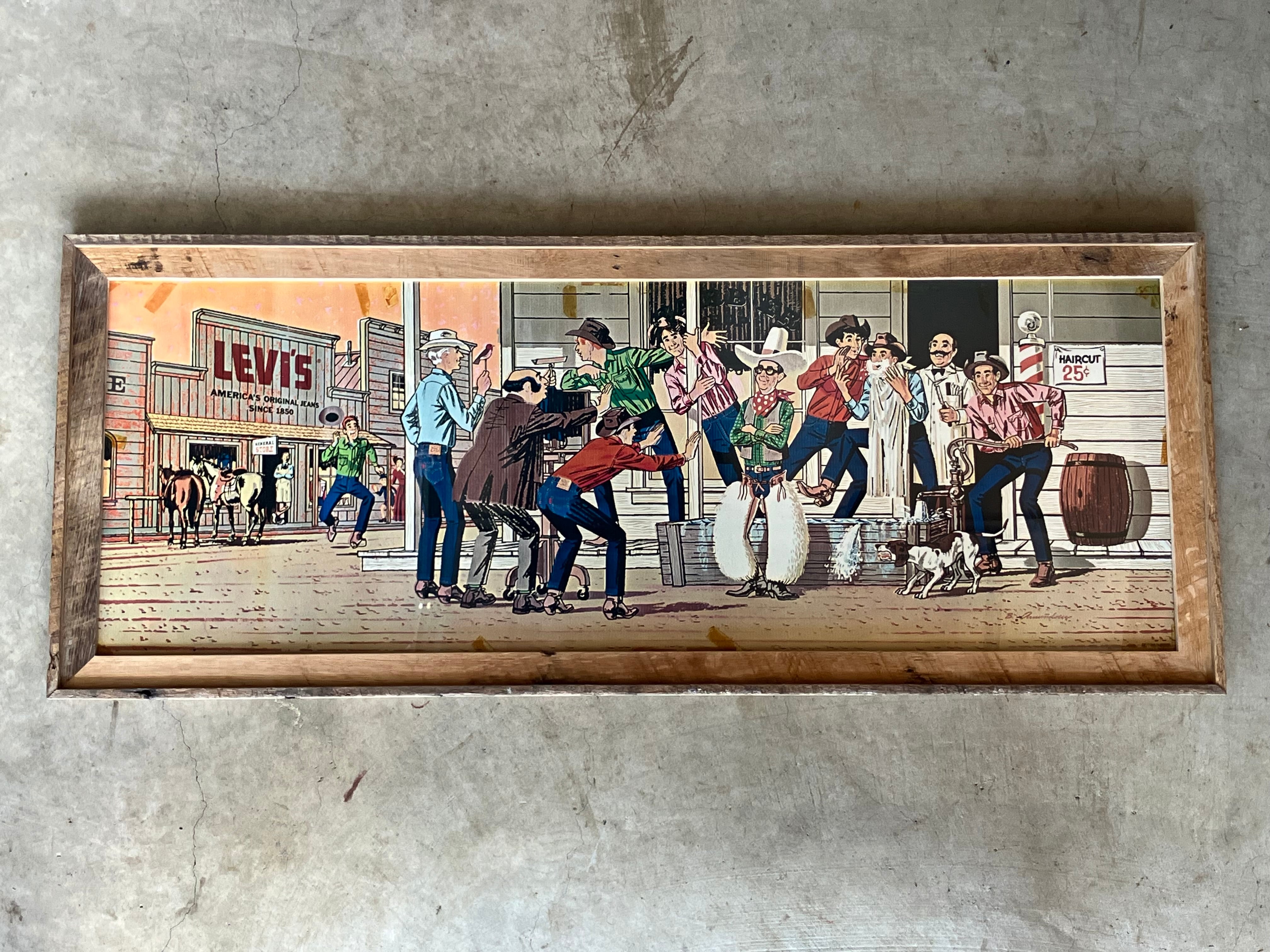60s LEVIS ADVERTISING POSTER FRAMING