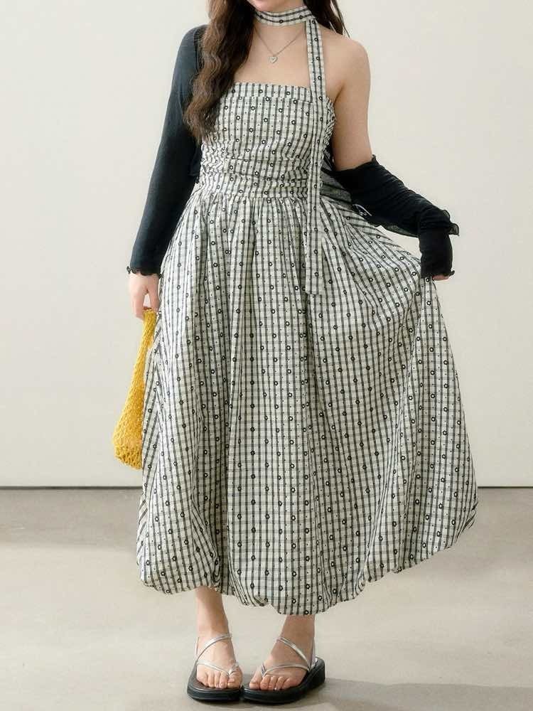 ドット柄 ロング スカート 春夏服 ボトムス 韓国 レディース ドット柄 ロング スカート 春夏服 ボトムス 韓国 レディース