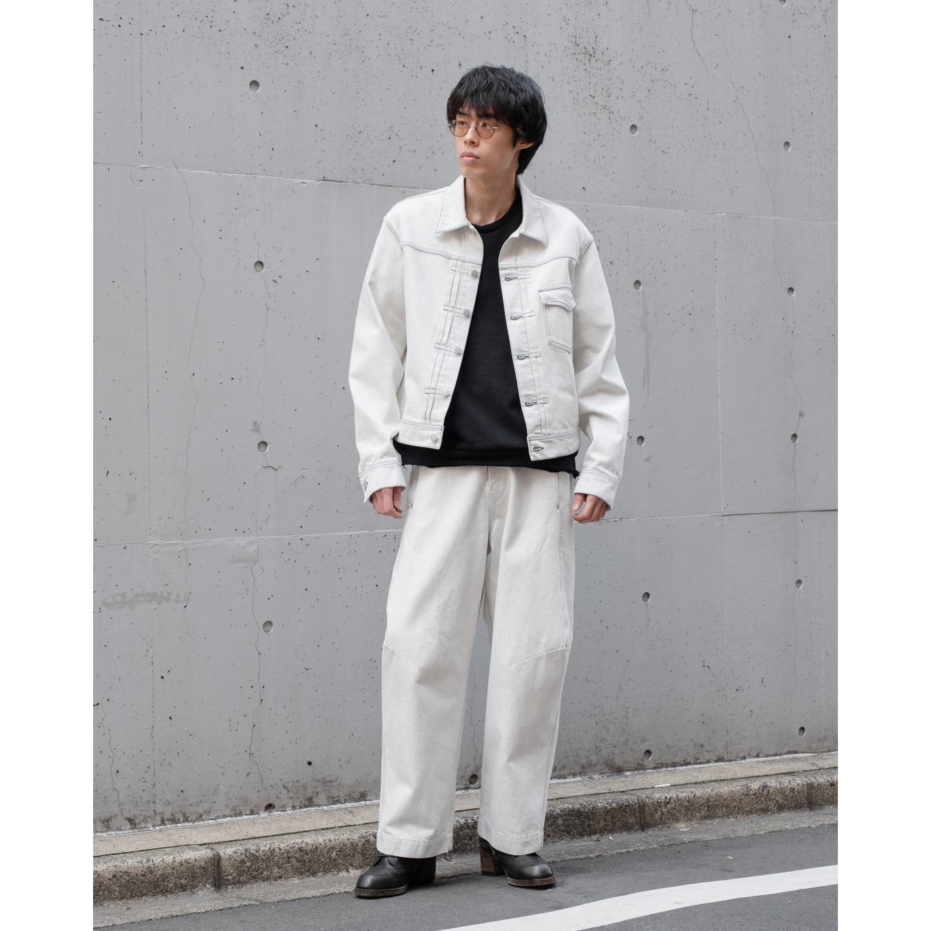 Nomàt] (ノマット) 25SS N-P-07 Curve Pants（Extreme bleach