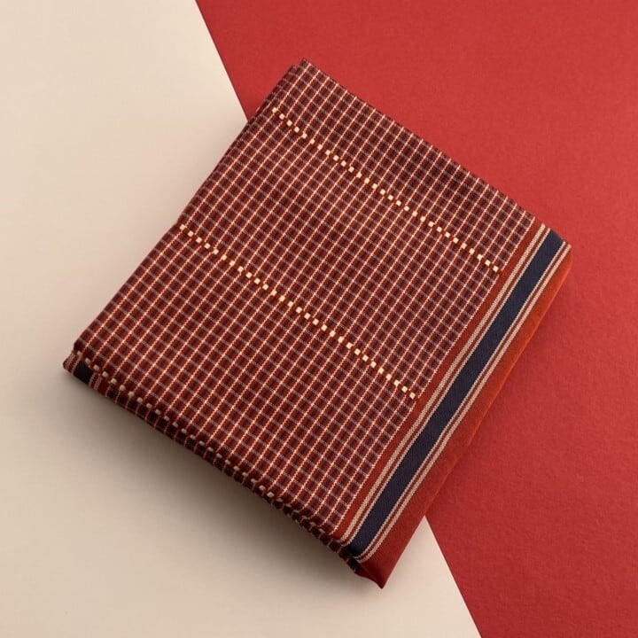 出帛紗 朝倉廣東（赤茶系） | 茶道帛紗 大阪有香