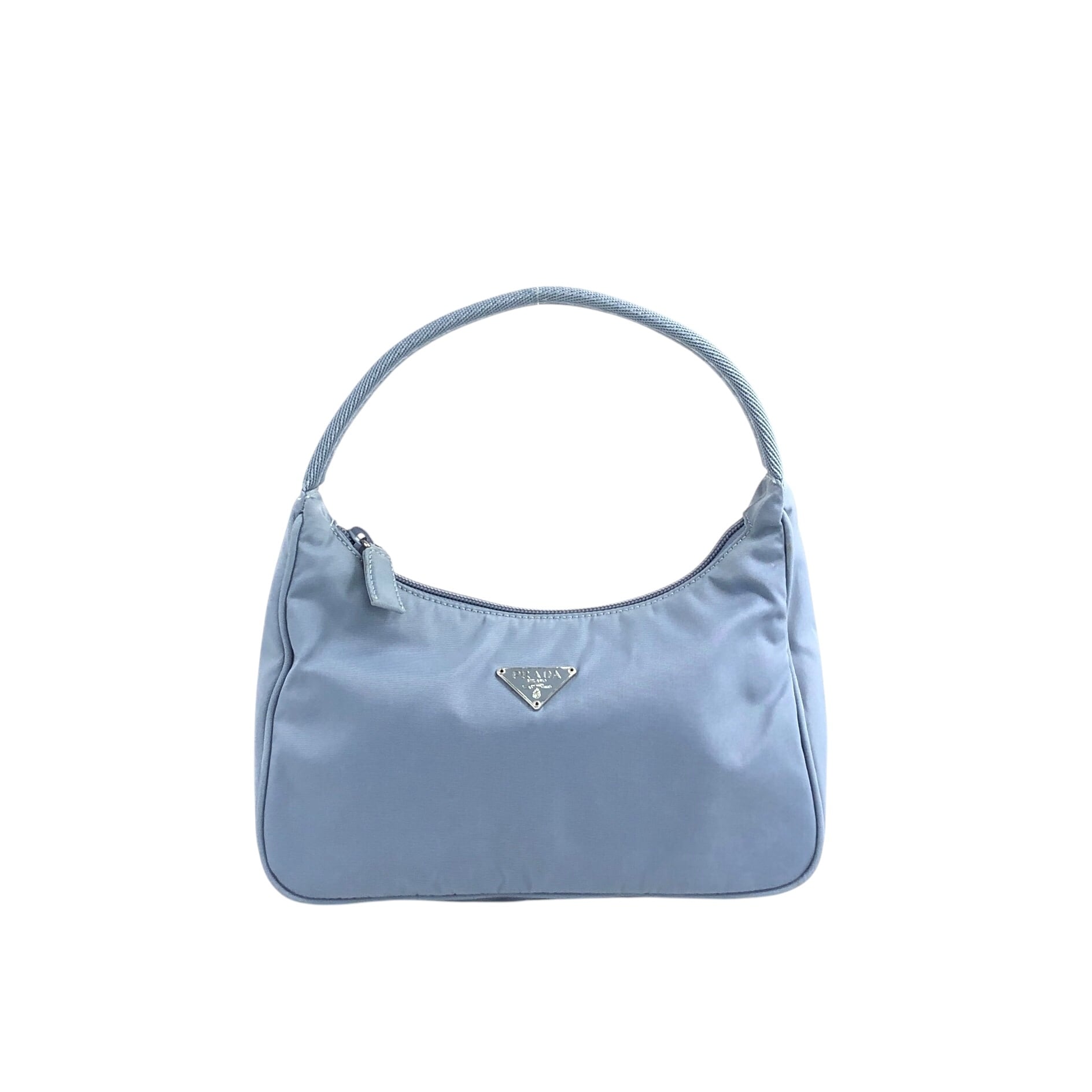 PRADA プラダ ハンドバッグ 水色 トライアングルロゴ ナイロン ミニ