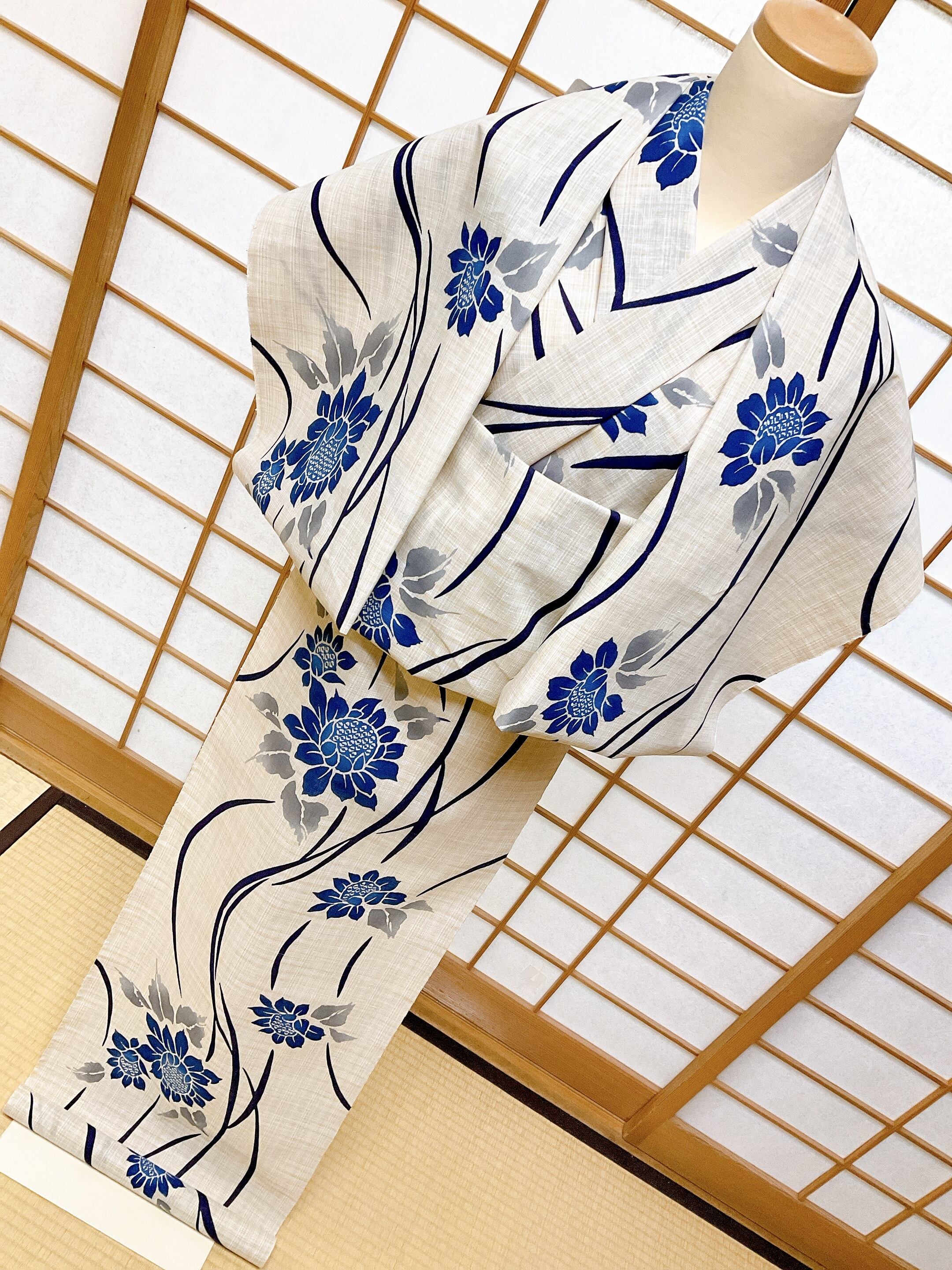 高級手芸 綿絽 本染ゆかた反物