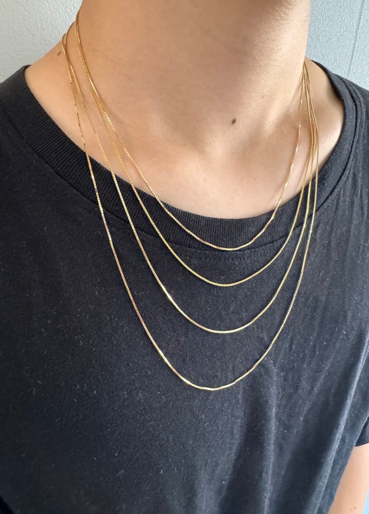 n*e様 BELIEVER JEWELRY k14 ボックスチェーンネックレス 14K 0.8mm Box Chain (24インチ) | BELIEVER JEWELRY