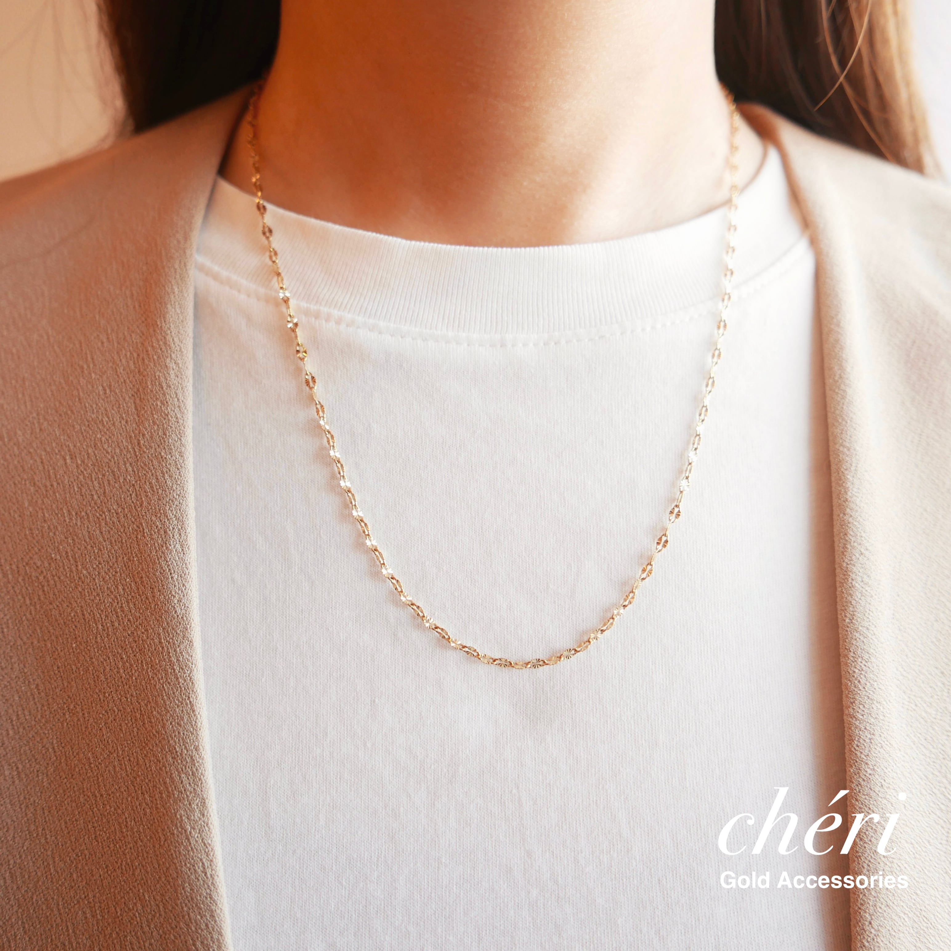 シャインチェーンネックレス | cheri | ゴールドアクセサリー（ピアス