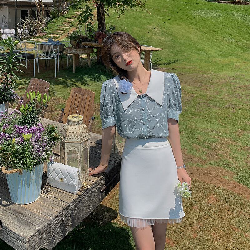 スカート メッシュサマーハイウェストウェストショート 夏物 ステッチ HUCHUJING71968021392