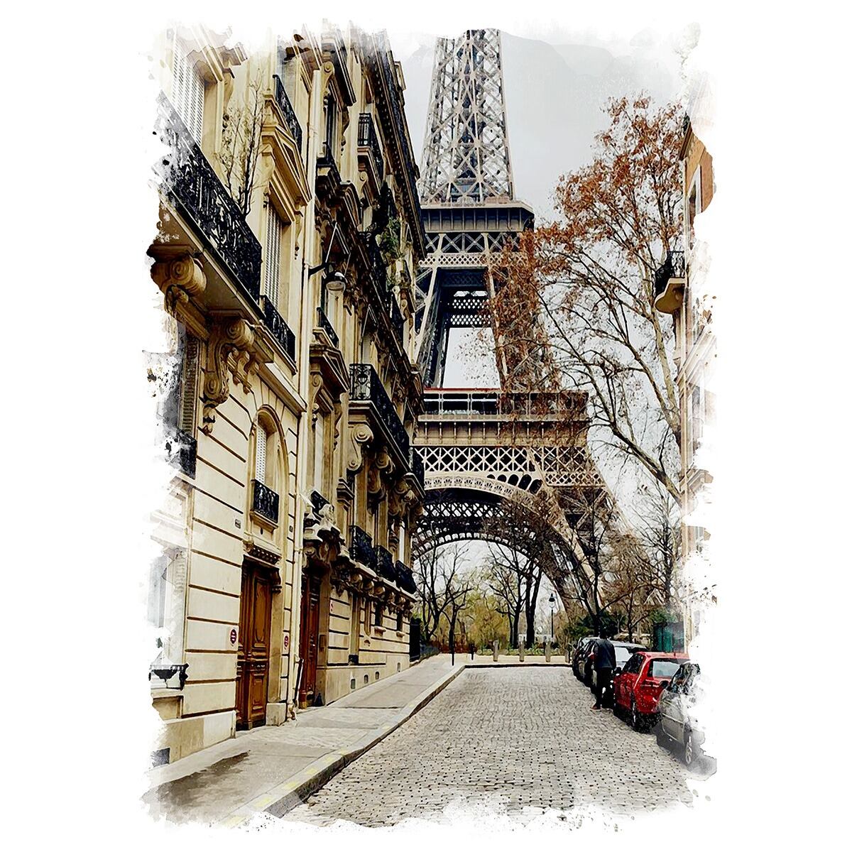 絵画 フランス 風景画(街並み) パリ エッフェル塔 インテリアアート額 