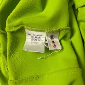 M-U SPORTS エムユースポーツ ドッグ刺繍 ハーフジップ ストレッチ 長袖ポロシャツ 38/ライトグリーン