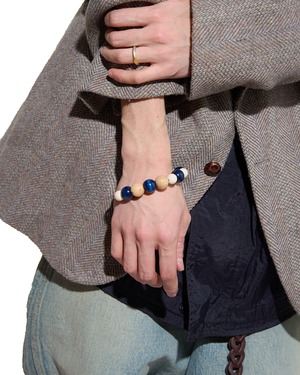 m's braque "METAL&WOODS BRACELET 〔NAVY/NATURAL〕"