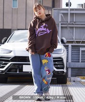 \SALE/◆ロゴアップリケ刺繍 ビッグパーカー◆ng-92522