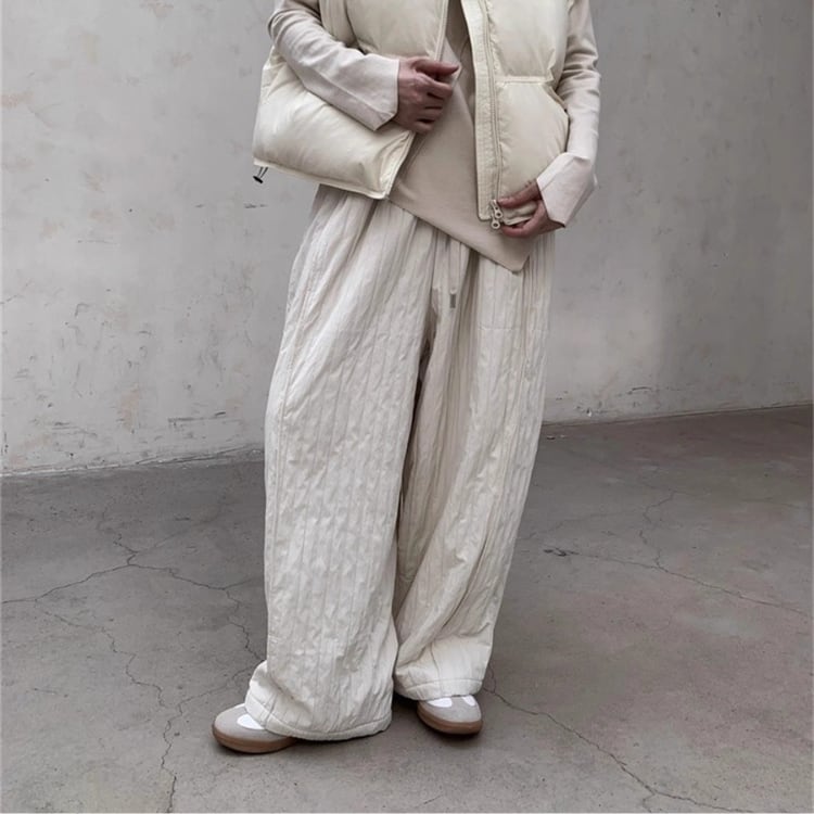 裏起毛ワイドレッグロングパンツ ◆2col R30406