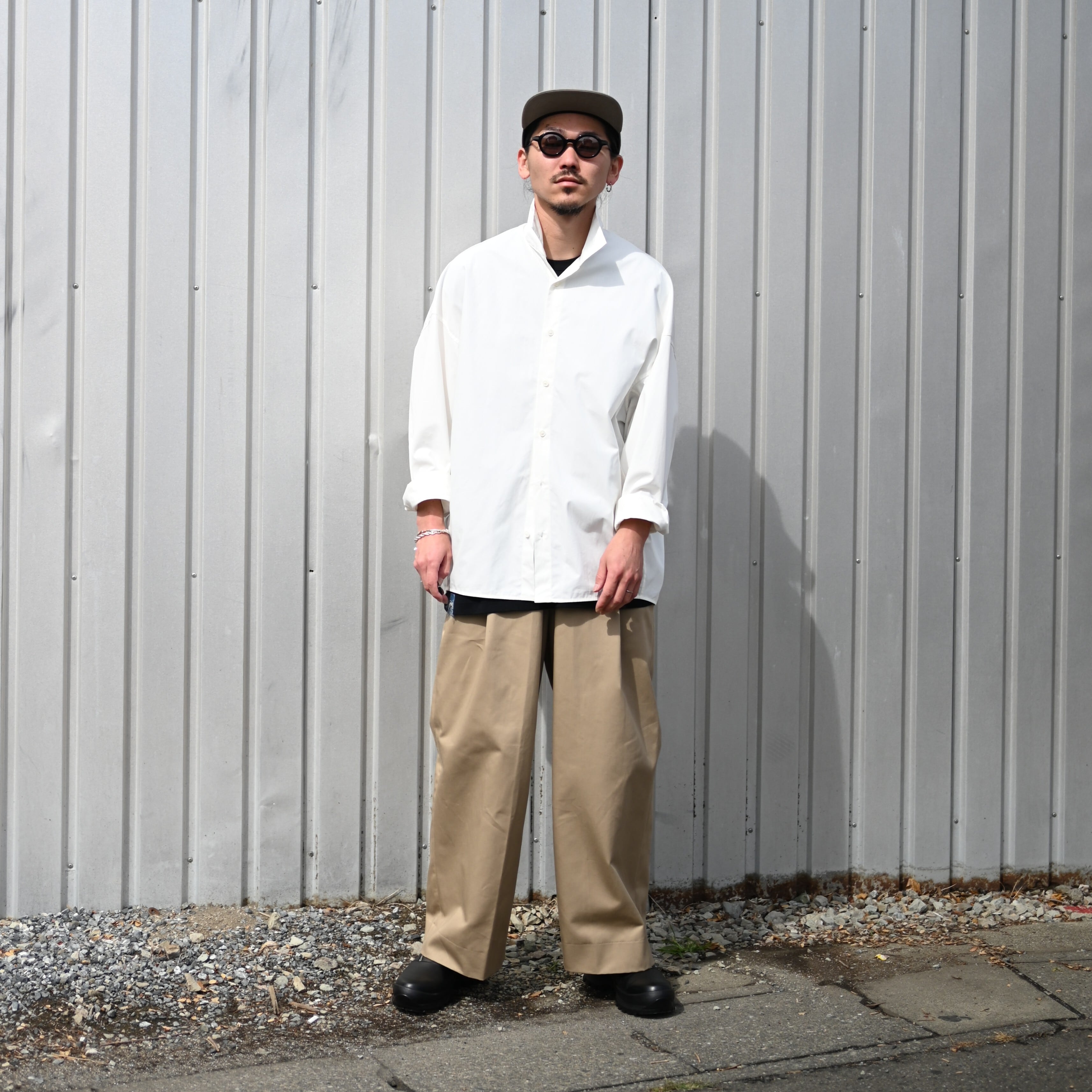 Nonnotte / Draping Open Collar Shirt Type A | GANKO