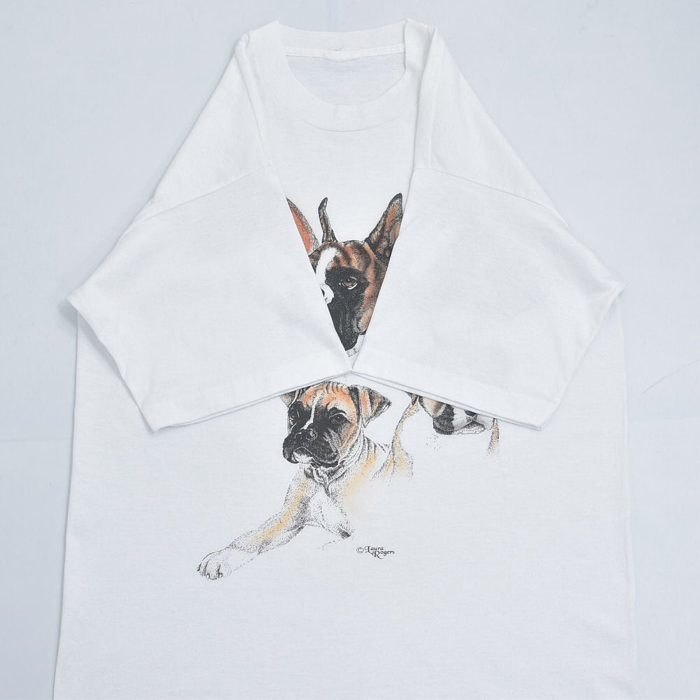 90s BOXER ボクサー 犬 アニマル ドッグプリント Tシャツ 90s BOXER ボクサー 犬 アニマル ドッグプリント Tシャツ