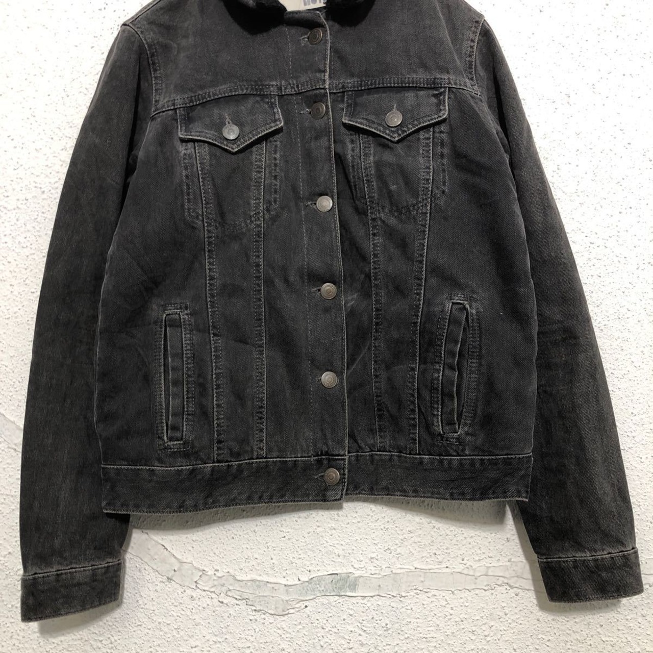 TOP SHOP MOTO デニム ジャケット レディース 6 S ブラック トップ 