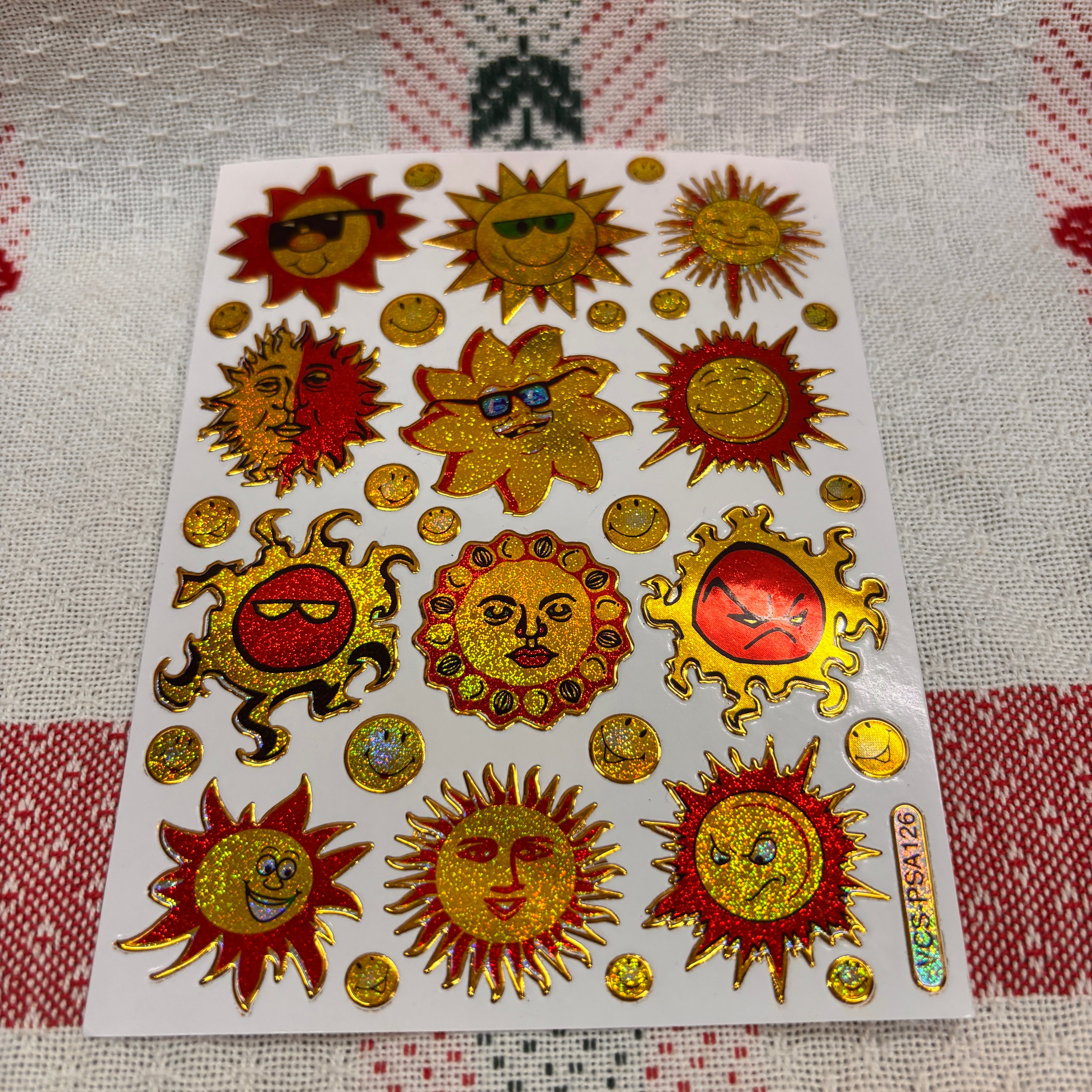 85 太陽の顔 レトロキラキラシール VCS-PSA126 VCS01 | マスキング