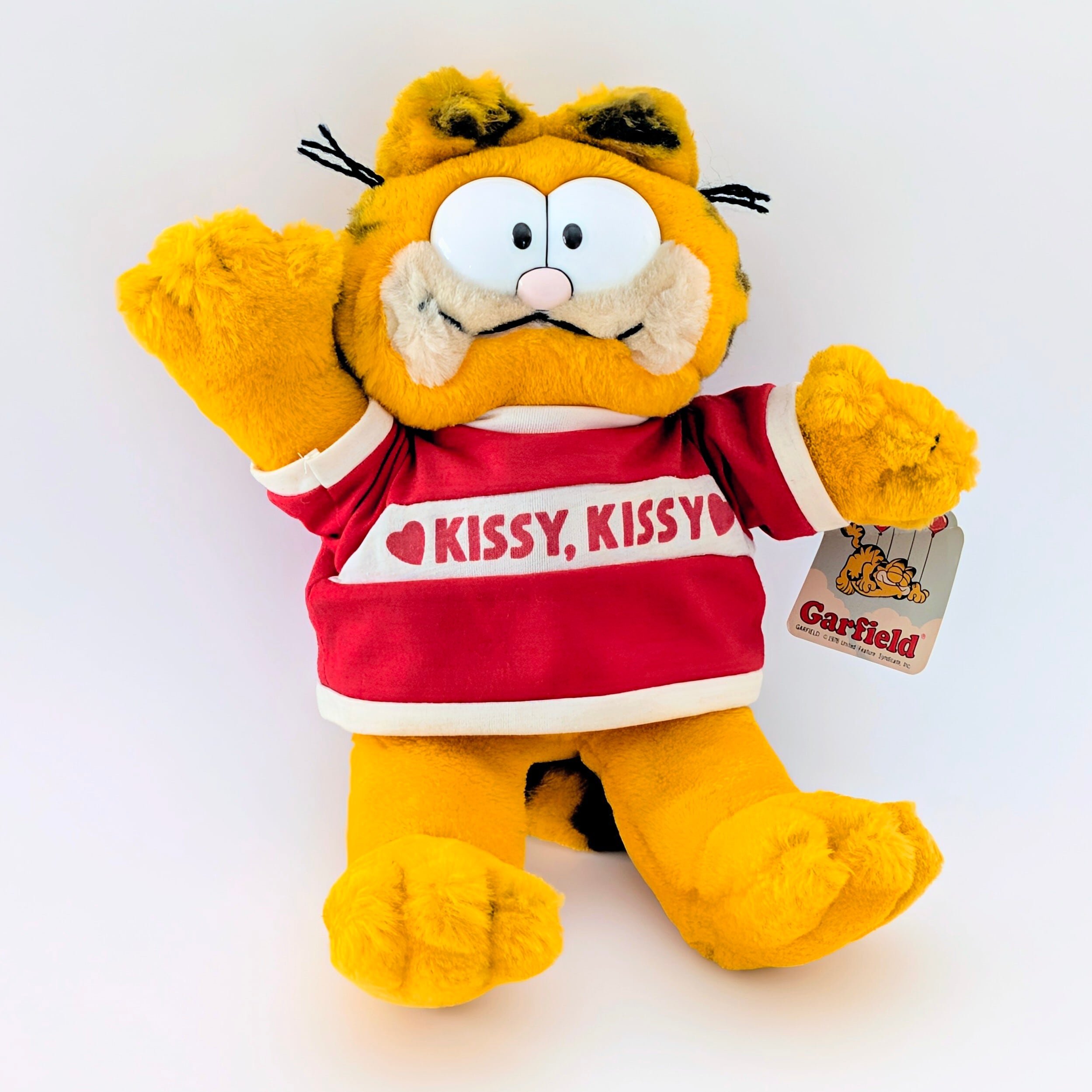 ☆ VINTAGE 1980年代初期 ☆【 Garfield ( ガーフィールド ) 】『 ♡KISSY,KISSY♡ 』【B】ぬいぐるみ プラッシュ plush 1980年代年製 〚アメリカン雑貨 アメトイ〛