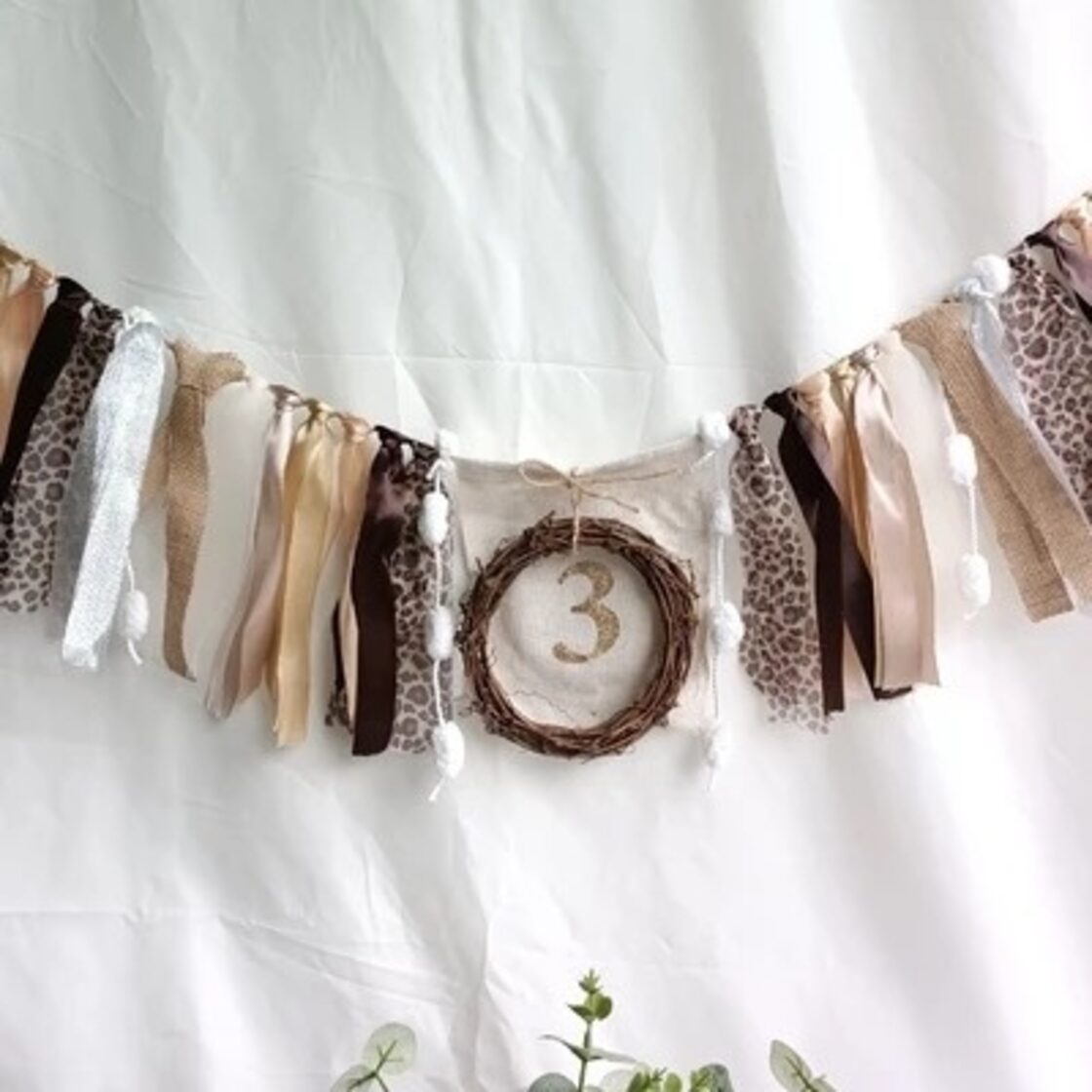 予約商品】(01582) ガーランド 布 ナチュラル 記念撮影 誕生日  