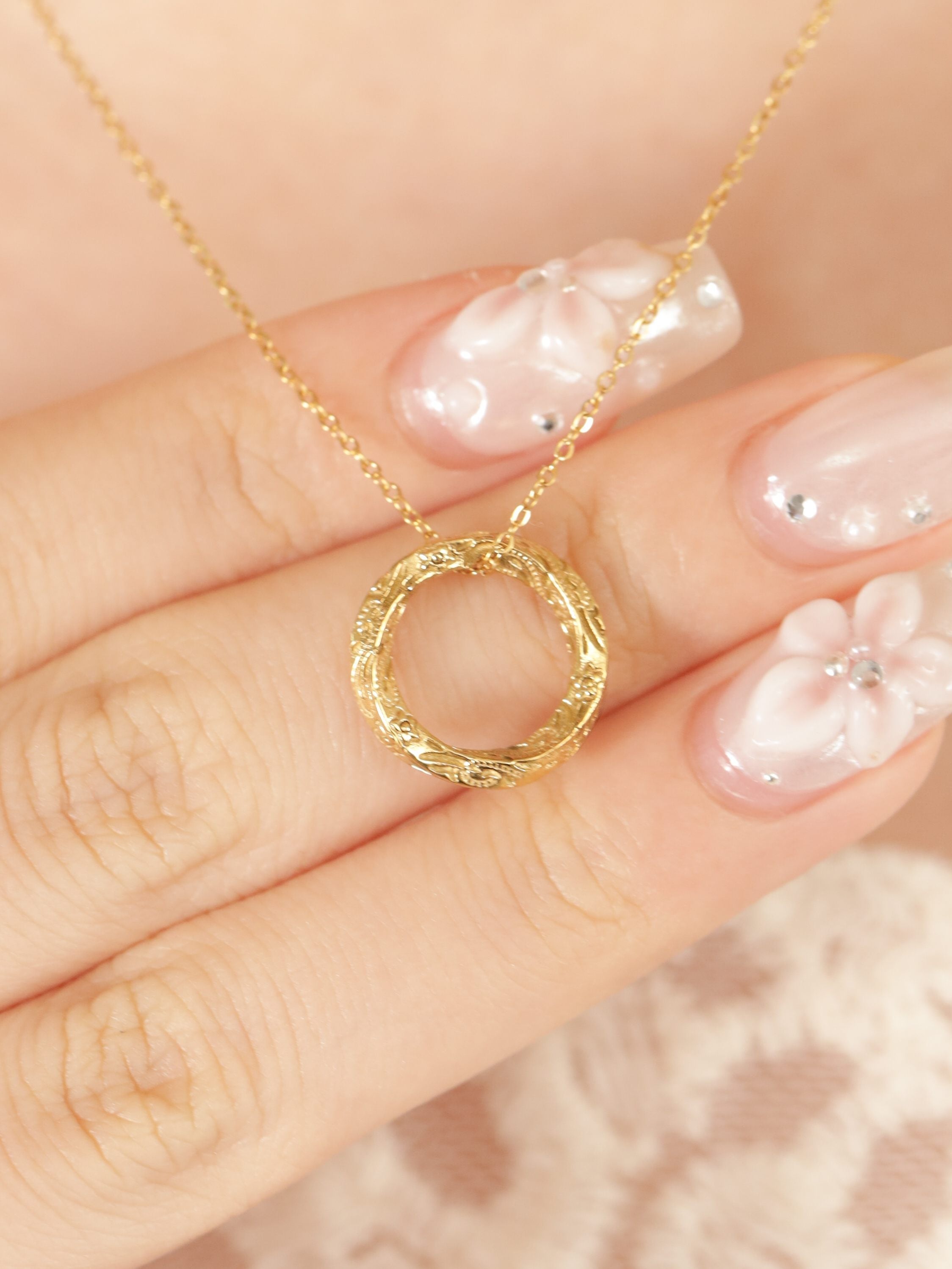 316L hawaiian circle necklace #n02 ☆