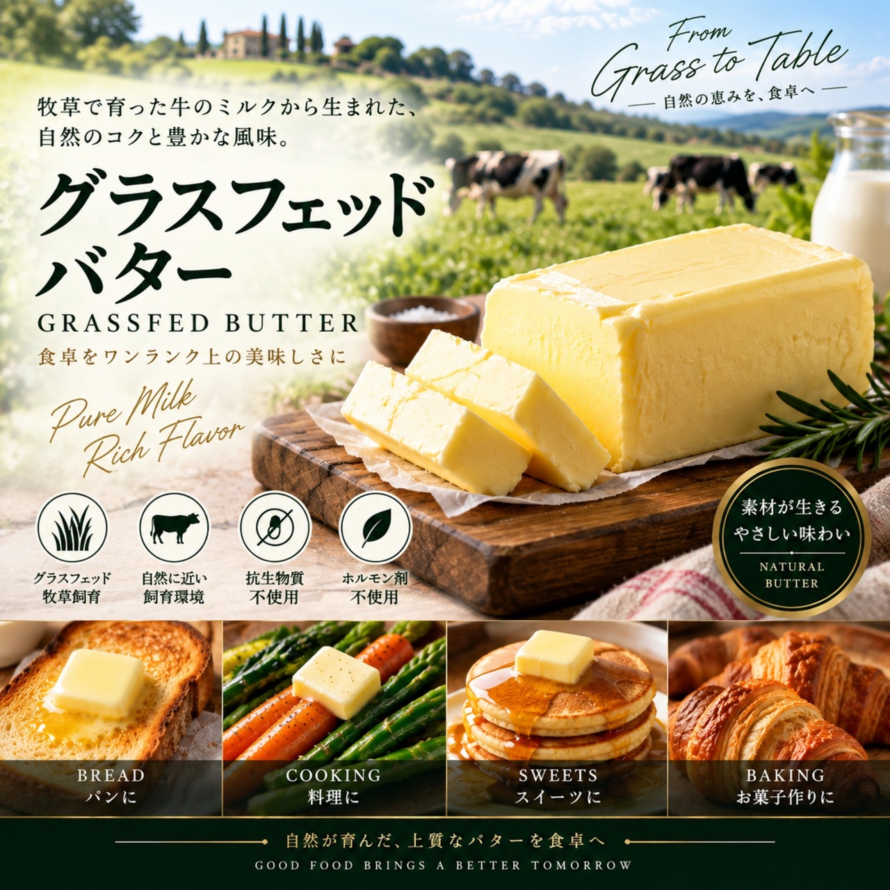 フランス産 グラスフェッド レスキュール AOP 無塩発酵バター 250g|冷凍|シャラント・ポワトゥー AOP|製菓・製パン・料理に|Frozen French Lescure AOP Unsalted Cultured Butter 250g