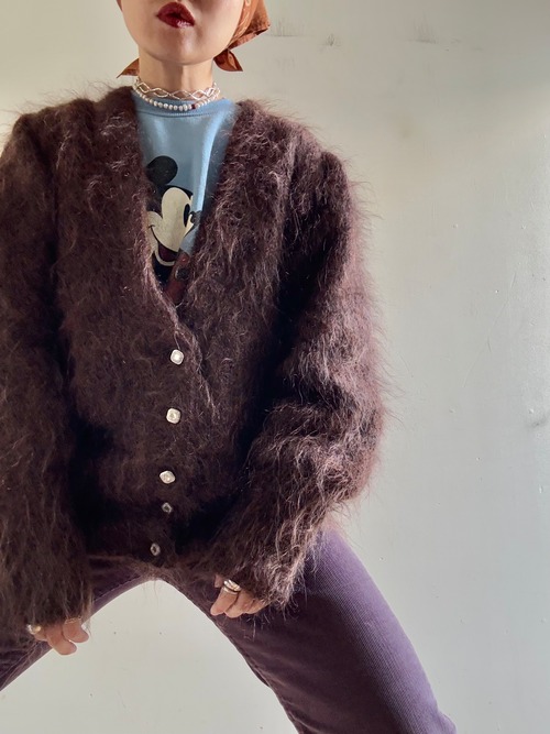1970s Vintage Mohair Knit Cardigan