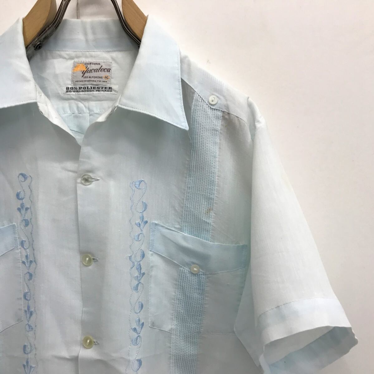 ユカテカ 60〜70年代 半袖 刺繍入り キューバシャツ GUAYABERA SHIRTS