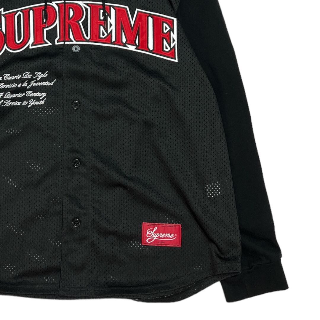 送料込みsizeL supreme MESH baseball top