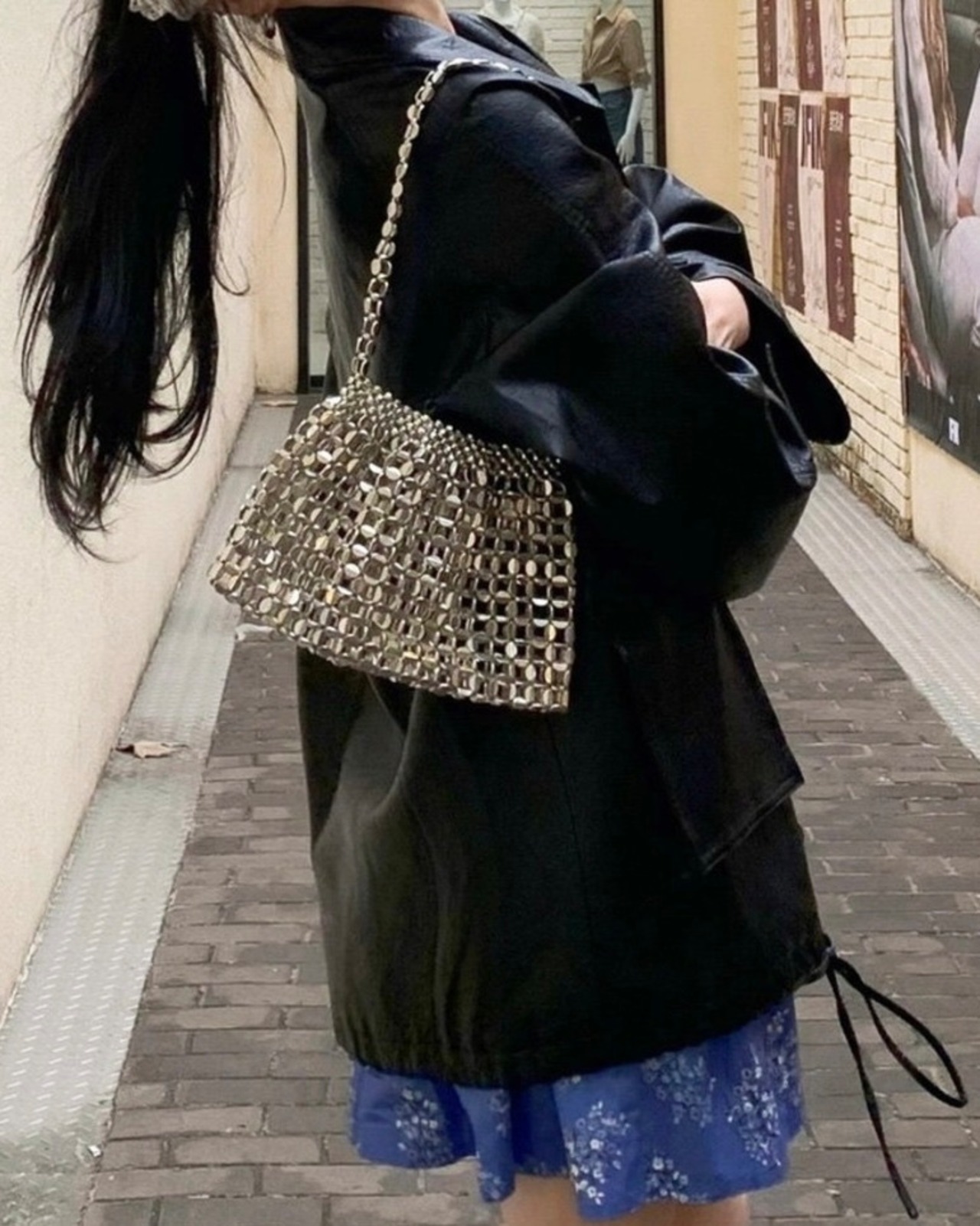 Metallic metal weave Mini-bag  L0057