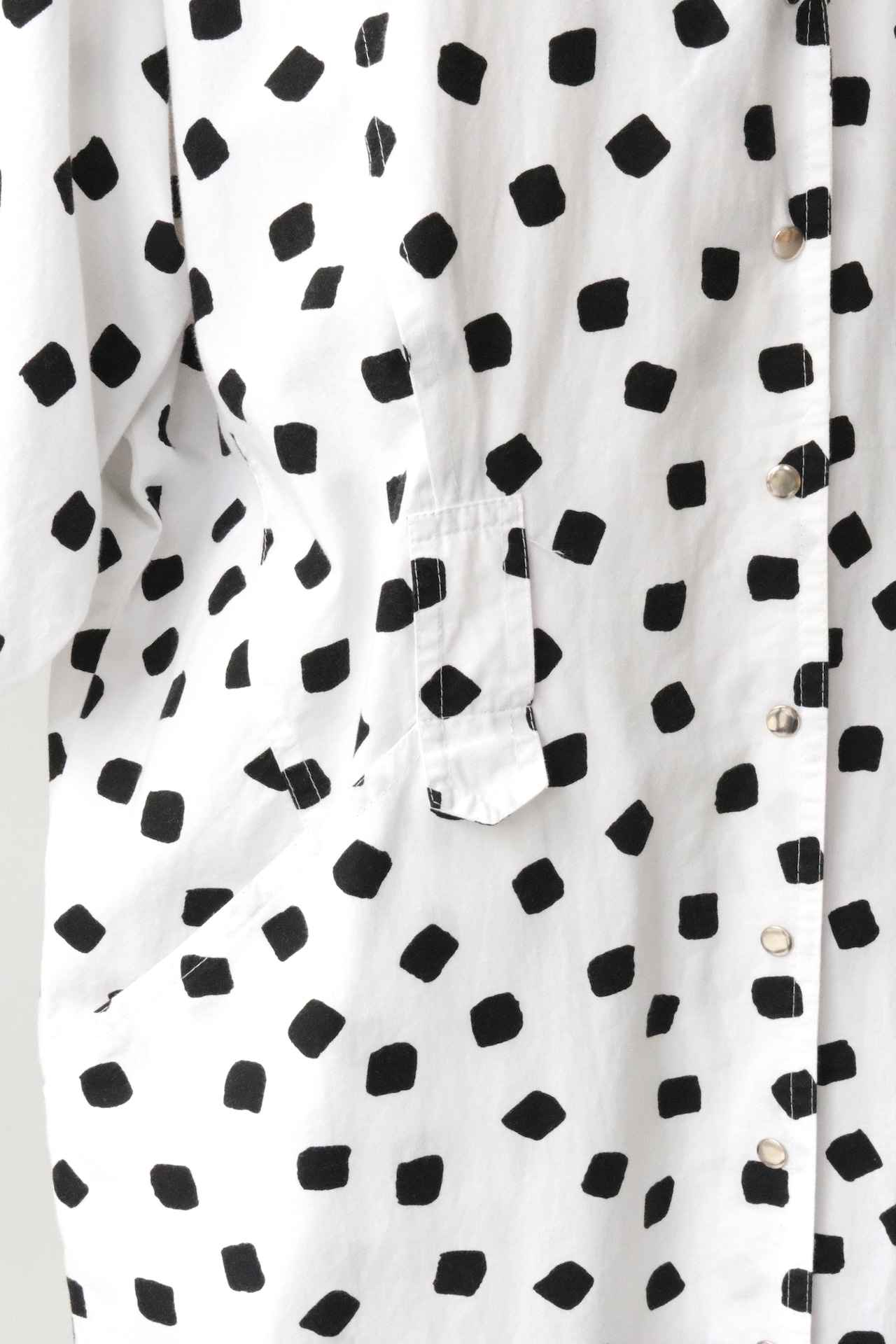 80's mood square dot shirt dress