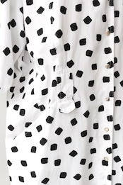 80's mood square dot shirt dress